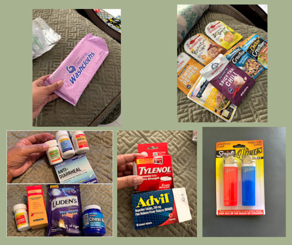 Varies emergency items that can be purchased from the dollar store