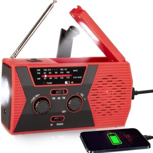 Hand crank emergency radio