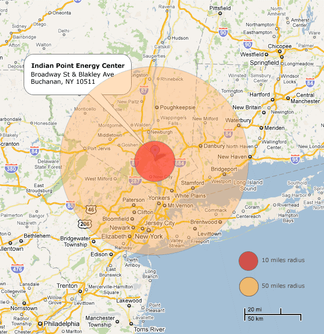 view of 10 and 50 mile radius