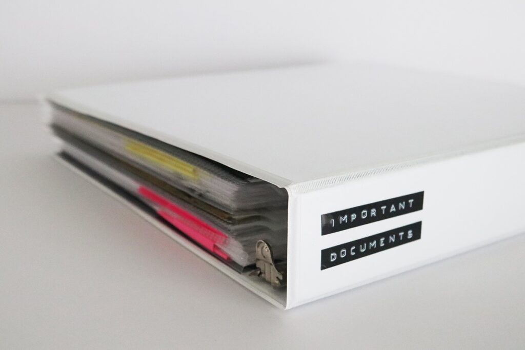 Keep all your important documents in one easy to carry binder.